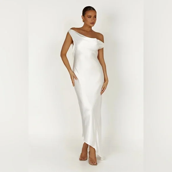 Meshki | Dresses | Meshki Yvette Slip Maxi Dress With Asymmetrical Hem |  Poshmark